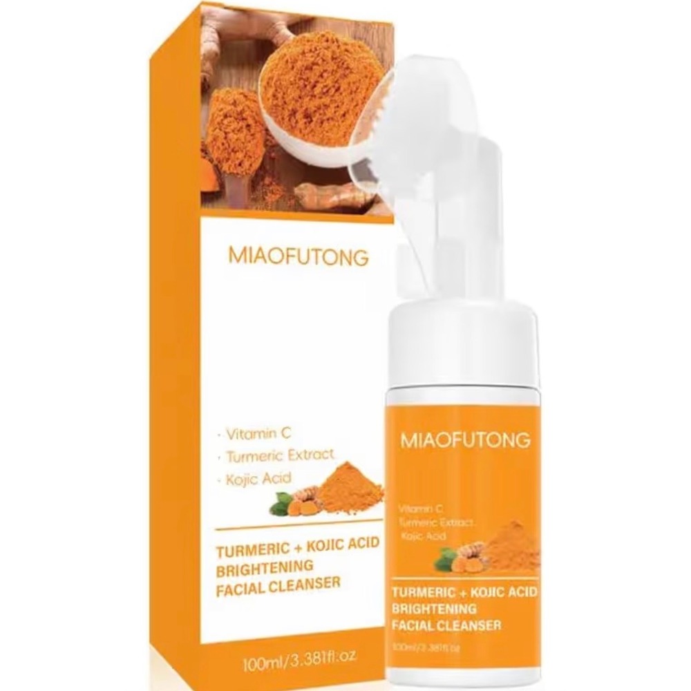 NEW MIAOFUTONG Turmeric Kojic Acid Brightening Facial Cleanser Vitamin C Brush